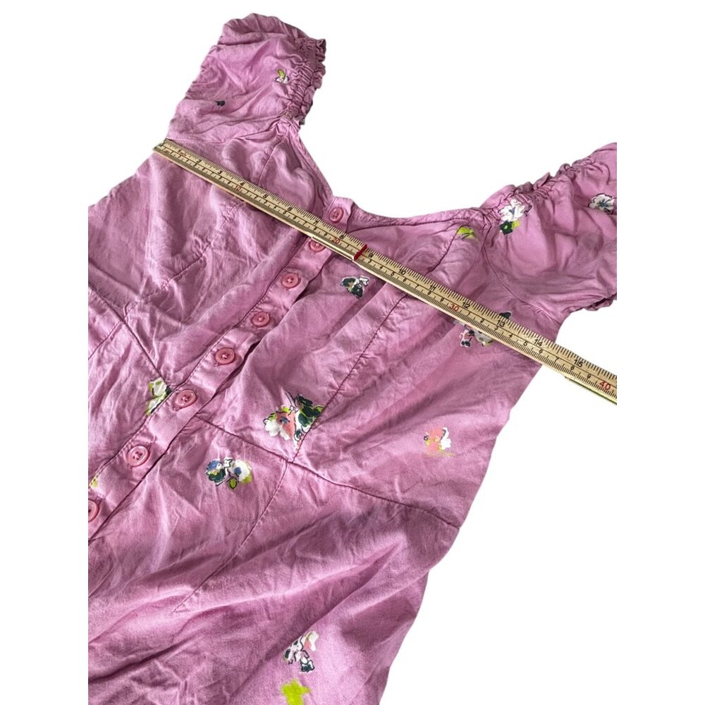 Pink BP. Womens Floral Romper Dress S EcoVero Viscose - Picture 9 of 11